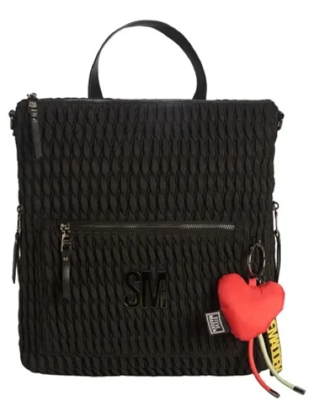 Steve Madden NEW 3pc Black with Red Heart bag Charm  Keychain